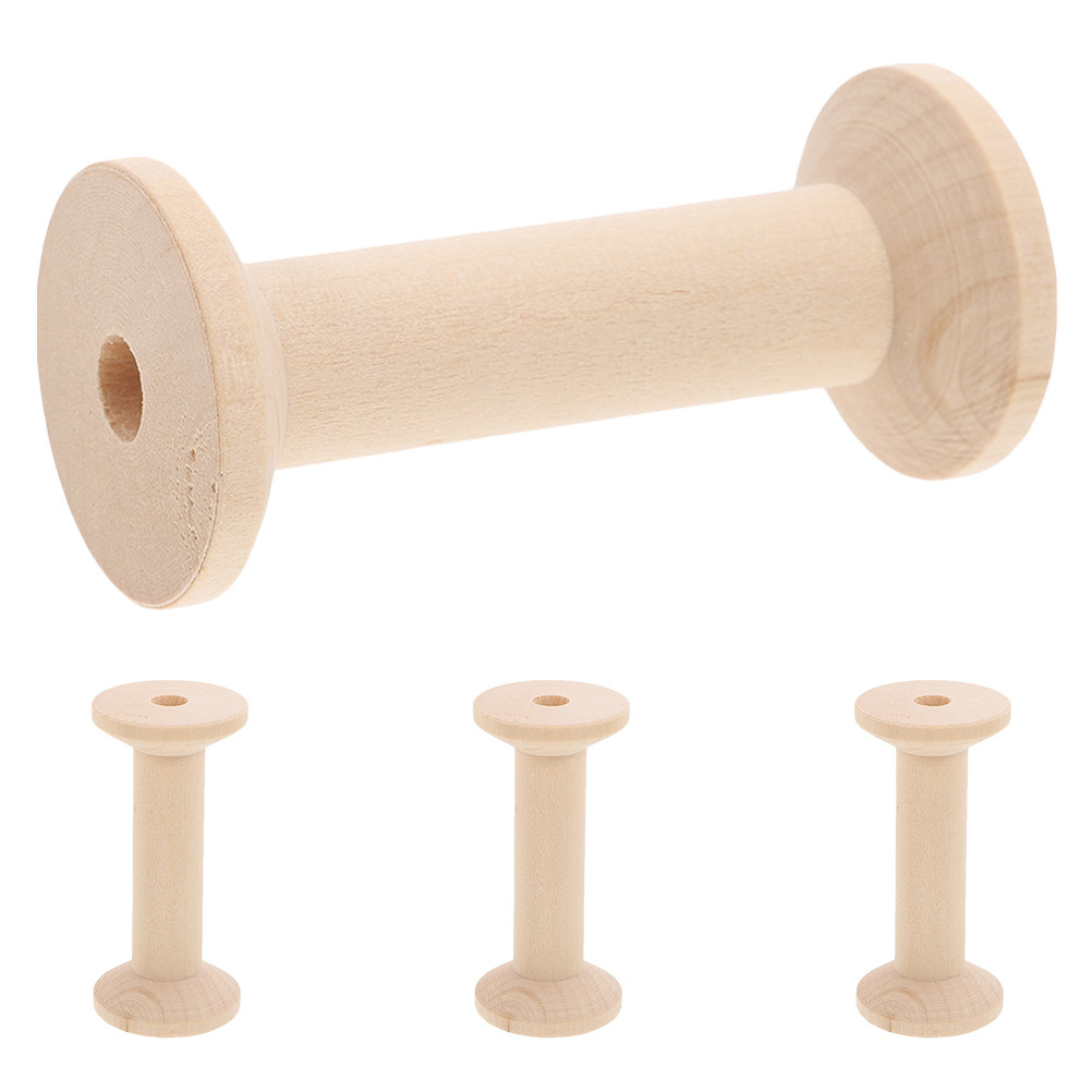 Embroidery Thread - 4Pcs Wooden Thread Spools Set Large
