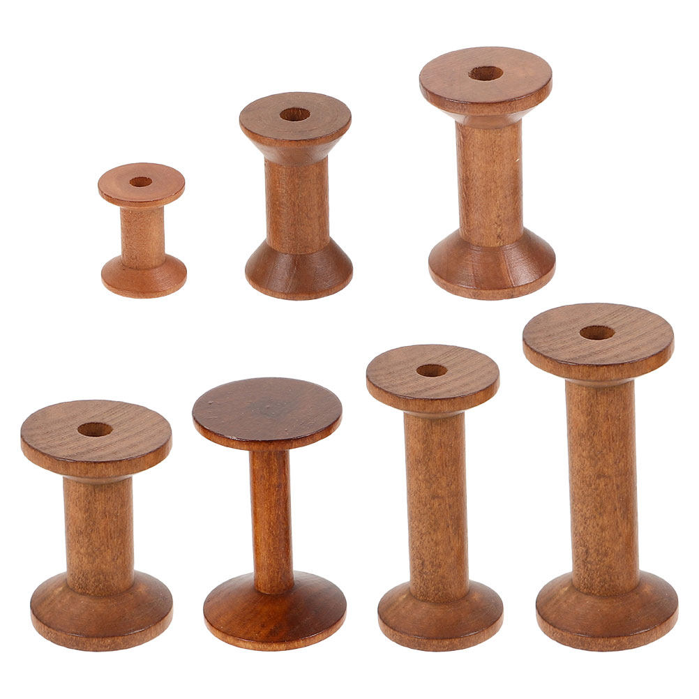 Embroidery Thread - 7Pcs Wooden Thread Spools Empty Thread