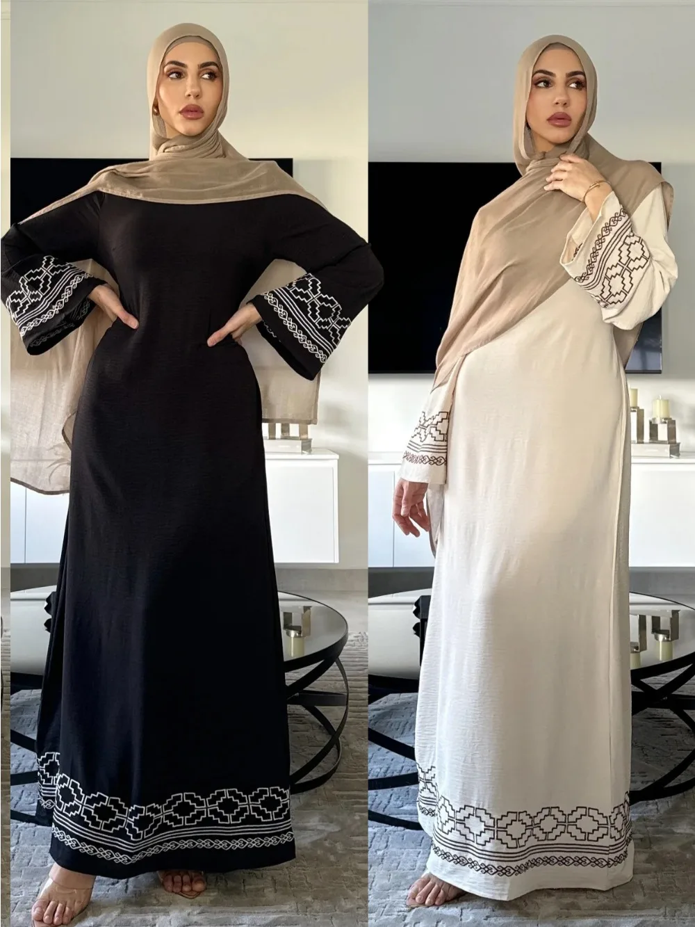 Embroidery Arabic - Eid Embroidery Muslim Dress for Women
