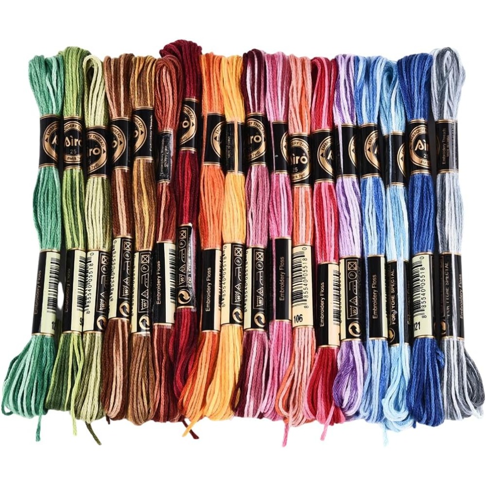 Embroidery Bracelet - 18 Skeins 6 Strands Colorful Variegated