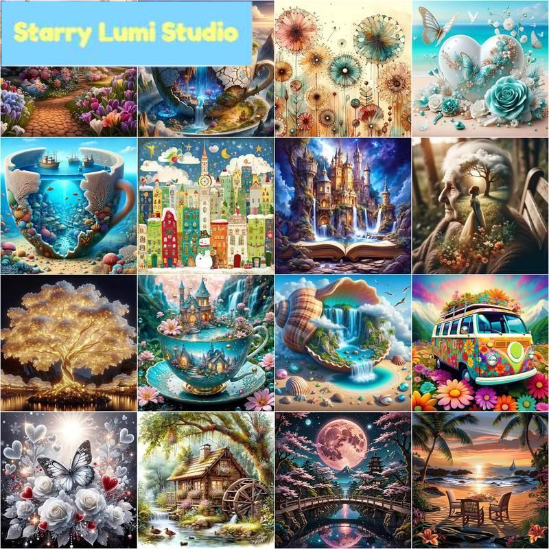 Embroidery Wall Art - Diamond Painting 5d Landscape Full Diamond