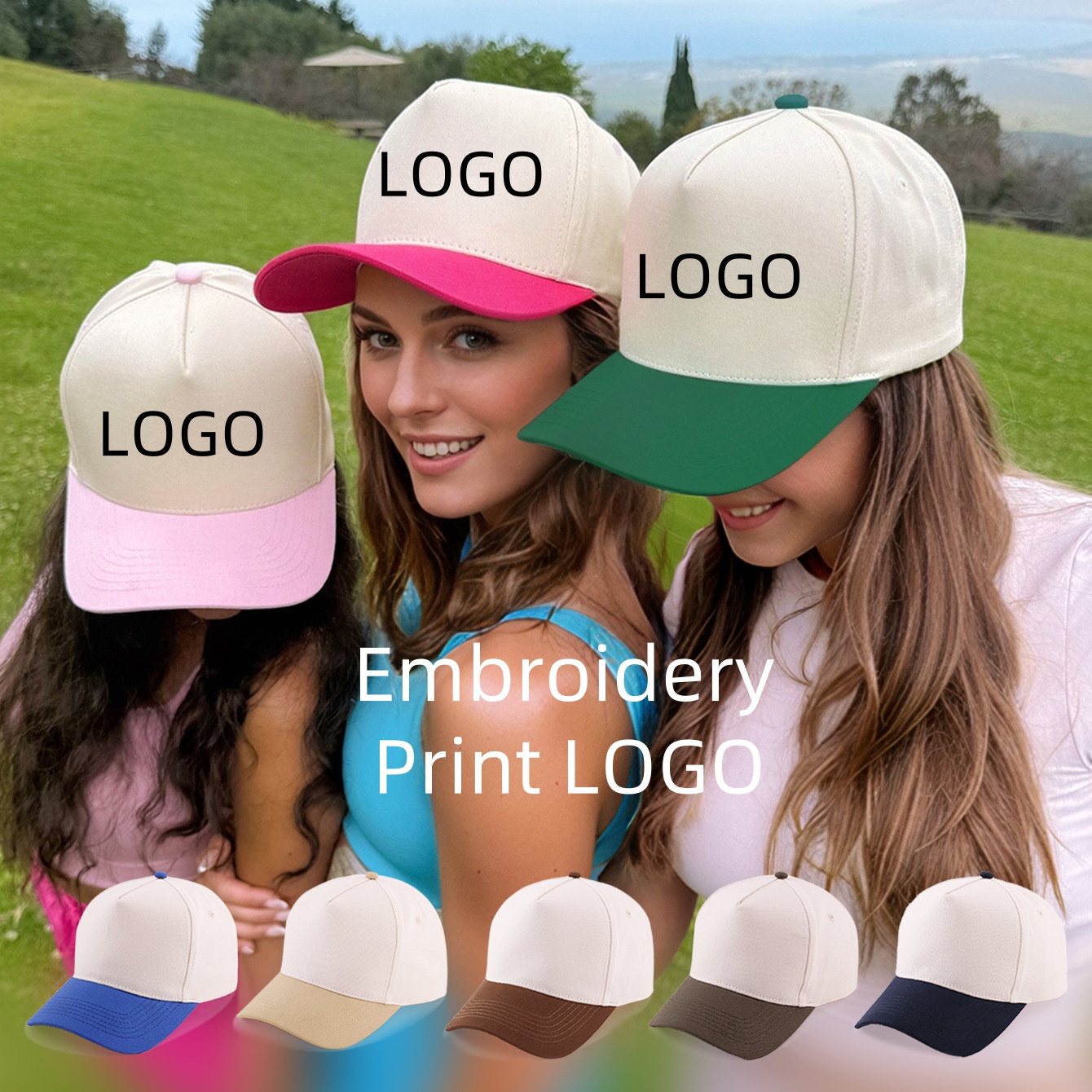 Embroidery Logo - 5Panel Unisex Custom Embroidery Trucker Hat