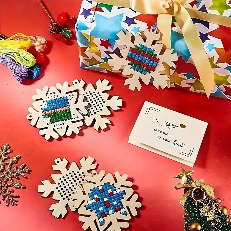 Embroidery Xmas Tree - 12Set Cross Stitch Hanging Pendant Gingerbread