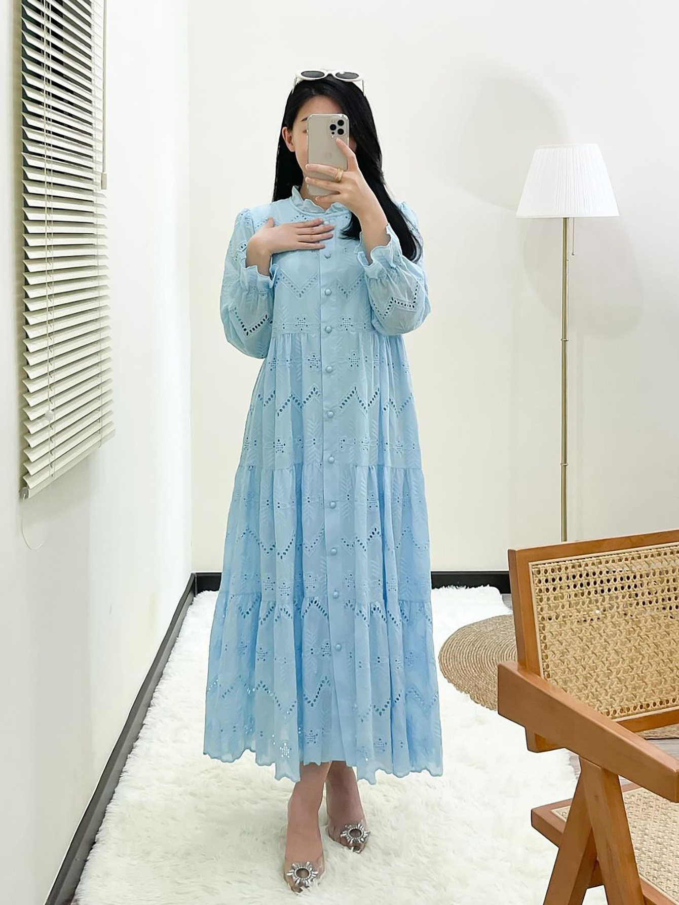 Embroidery Kebaya - Kaftan Lace Embroidery Abayas for Women