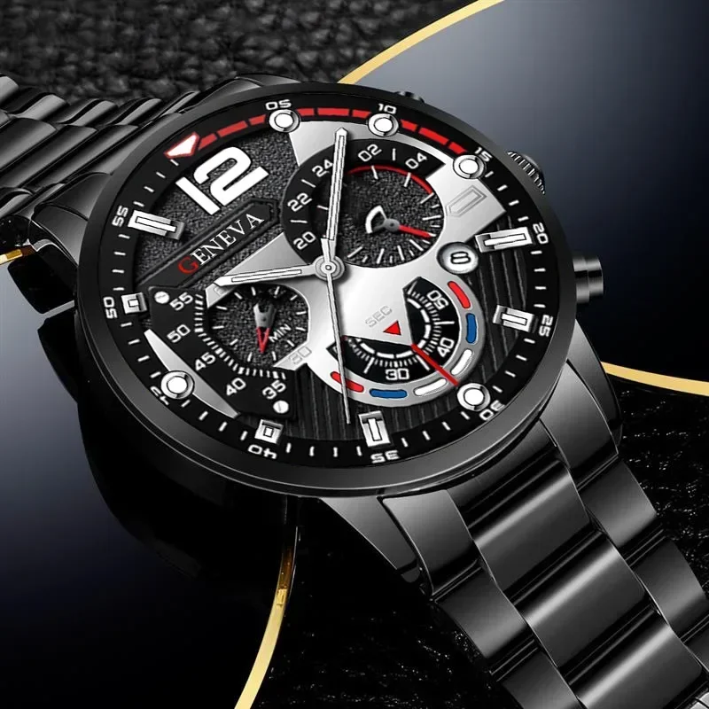 Embroidery Bracelet - Men's Creative Six-Pin Watch Alloy Stainless