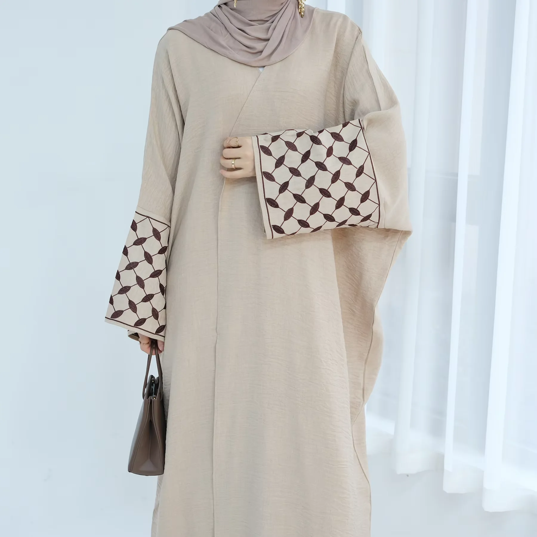 Embroidery Kebaya - Embroidery Open Abayas for Women Muslim