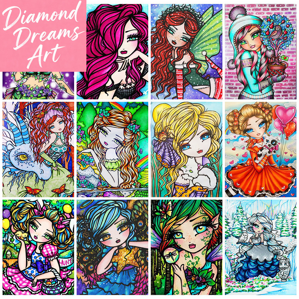 Embroidery Wall Art - Frameless, 5D Portrait Diamond Painting Girl