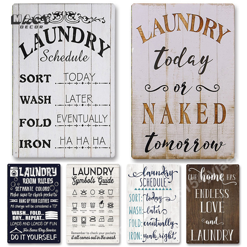 Slogan Metal Tin Sign Laundry  - огляд і ціна Embroidery Wall Art