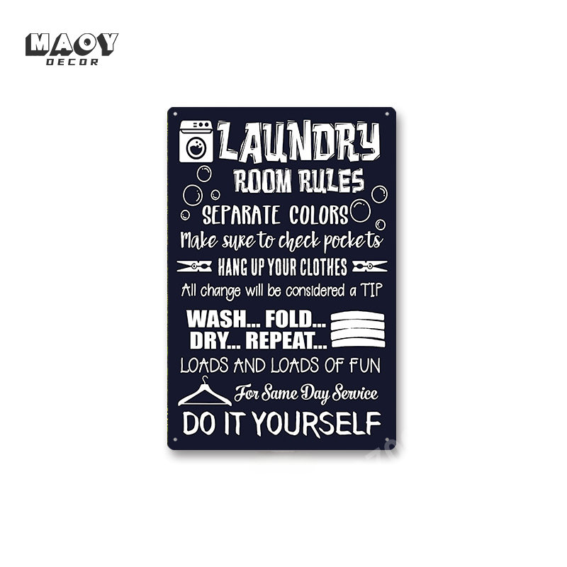 Slogan Metal Tin Sign Laundry  - огляд і ціна Embroidery Wall Art