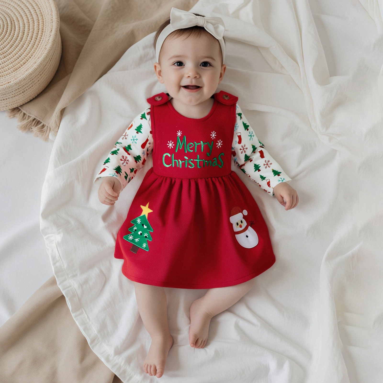Baby Girls Christmas Outfit Lo - огляд і ціна Embroidery Xmas Tree