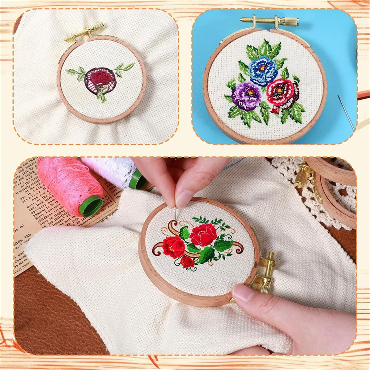 3 Pack 3 Inch Embroidery Hoop  - огляд і ціна Embroidery Frame
