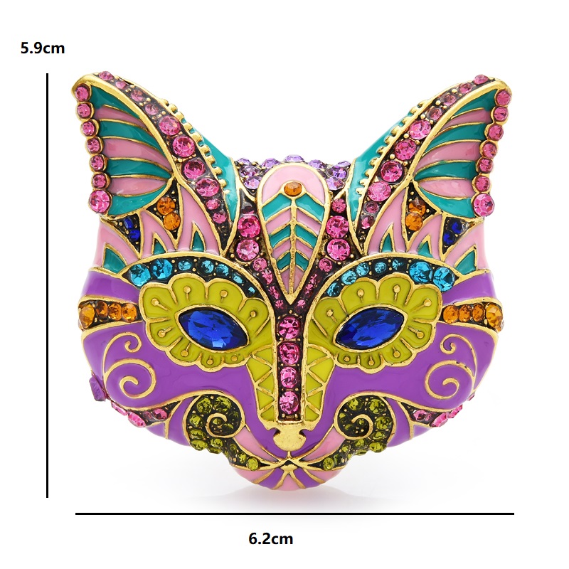 Wuli&baby Enamel Cat Face Fox  - огляд і ціна Embroidery Whale