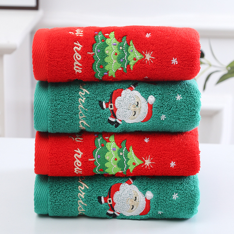 1PC 35*75cm Bathroom Towel Cor - огляд і ціна Embroidery Xmas Tree