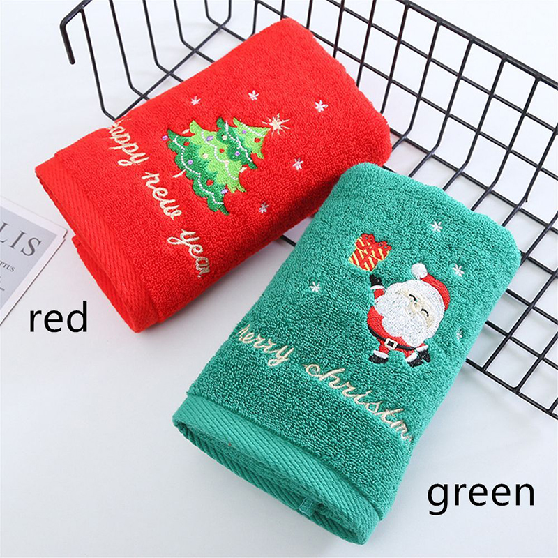 1PC 35*75cm Bathroom Towel Cor - огляд і ціна Embroidery Xmas Tree