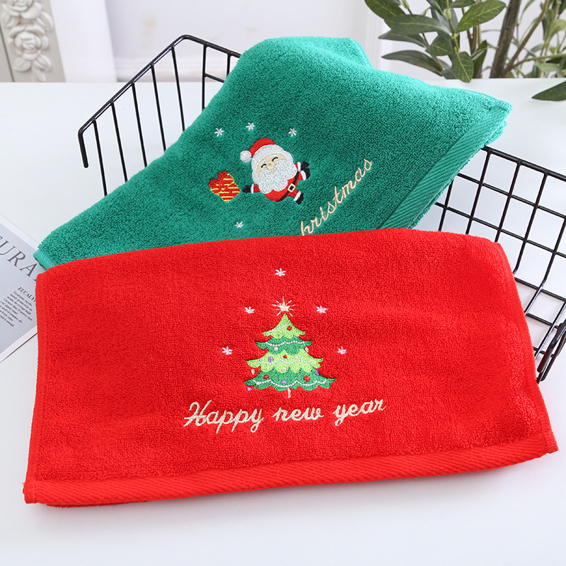 1PC 35*75cm Bathroom Towel Cor - огляд і ціна Embroidery Xmas Tree