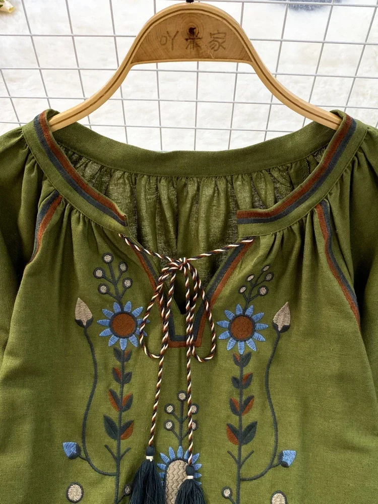 Women Spring Blouse Ethnic Sty - огляд і ціна Embroidery On Shirt
