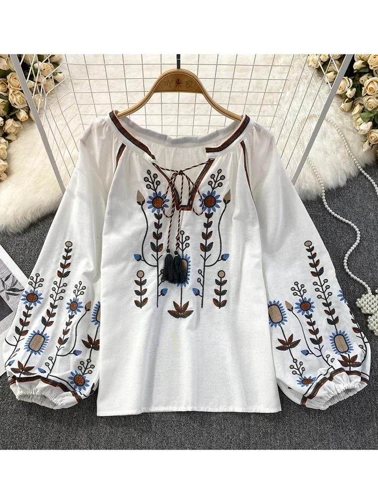 Women Spring Blouse Ethnic Sty - огляд і ціна Embroidery On Shirt