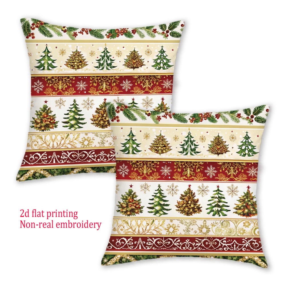 2pcs, 2D Flat Merry Christmas  - огляд і ціна Embroidery Xmas Tree