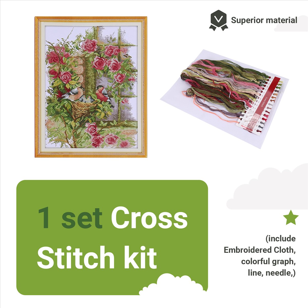 DIY Handmade Needlework Set Em - огляд і ціна Embroidery Set