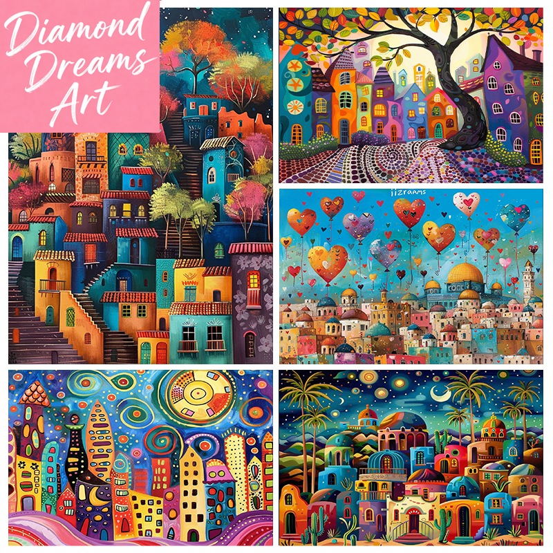 Frameless,Night View 5D Diamon - огляд і ціна Embroidery Wall Art