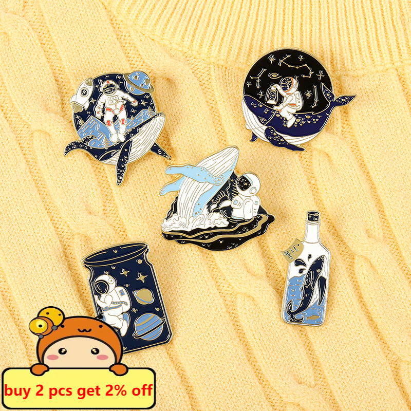 Space Whale Series Enamel Pin  - огляд і ціна Embroidery Whale