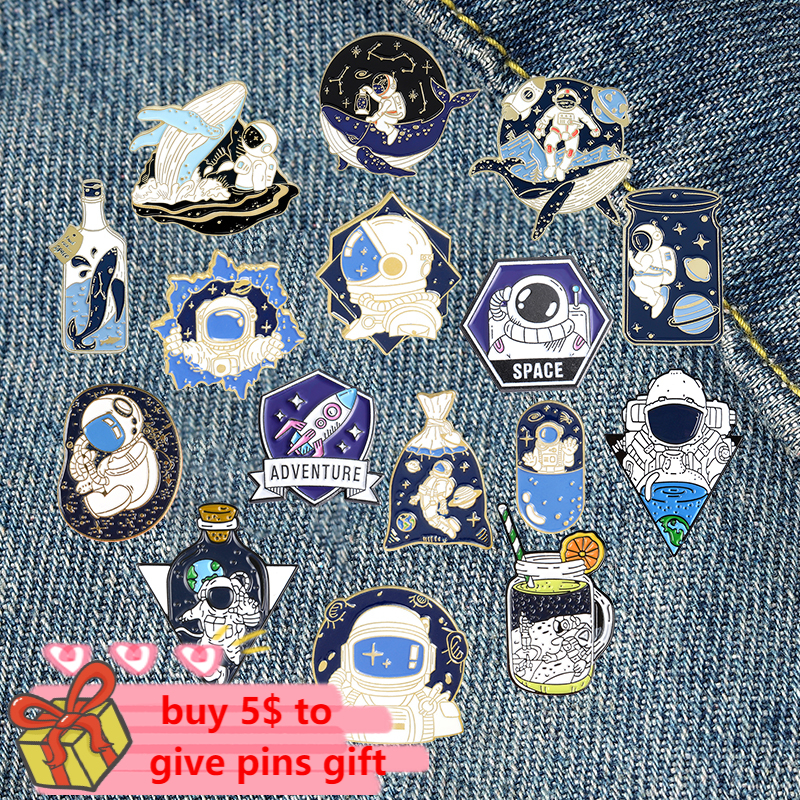 Space Whale Series Enamel Pin  - огляд і ціна Embroidery Whale