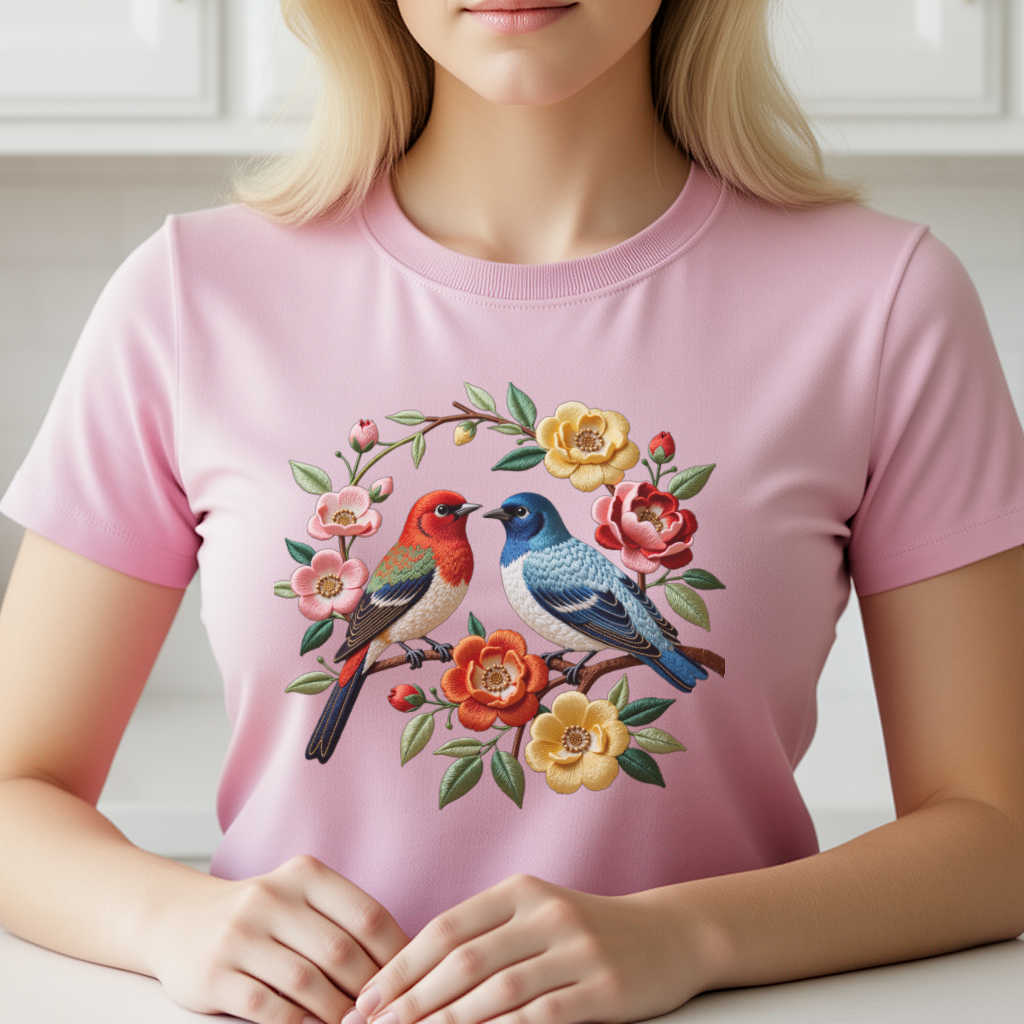 1 Piece of Bird Pattern Clothi - огляд і ціна Embroidery On Shirt