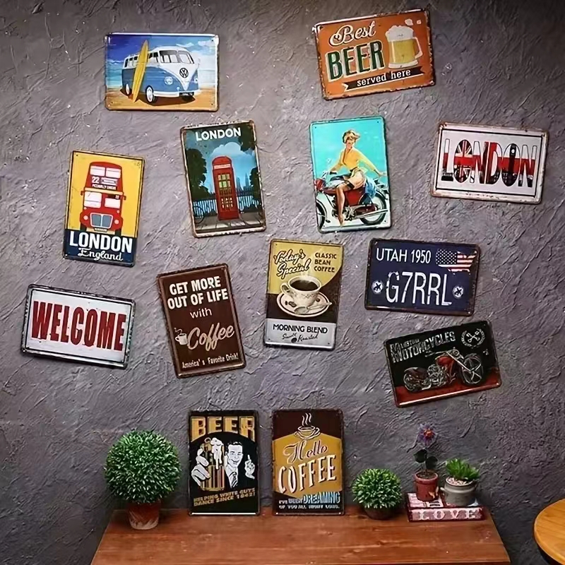 Vintage Bar Metal Signs Bathro - огляд і ціна Embroidery Wall Art