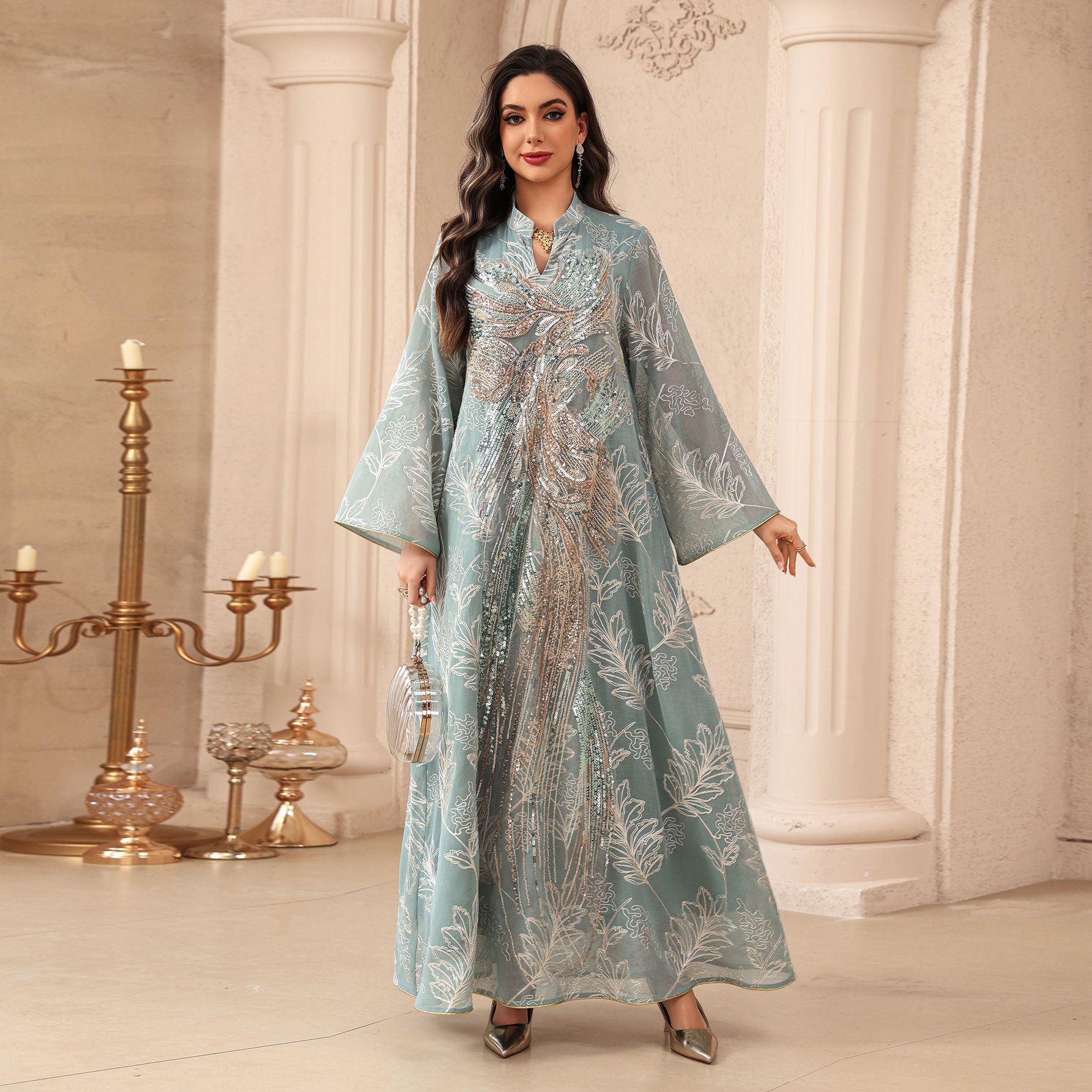 Muslim Dress Abaya Women Eid P - огляд і ціна Embroidery Arabic