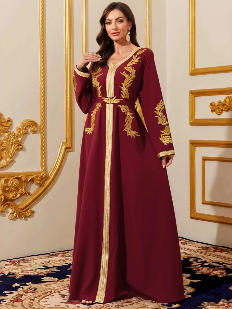 Muslim Women Dress V Neck Rama - огляд і ціна Embroidery Arabic
