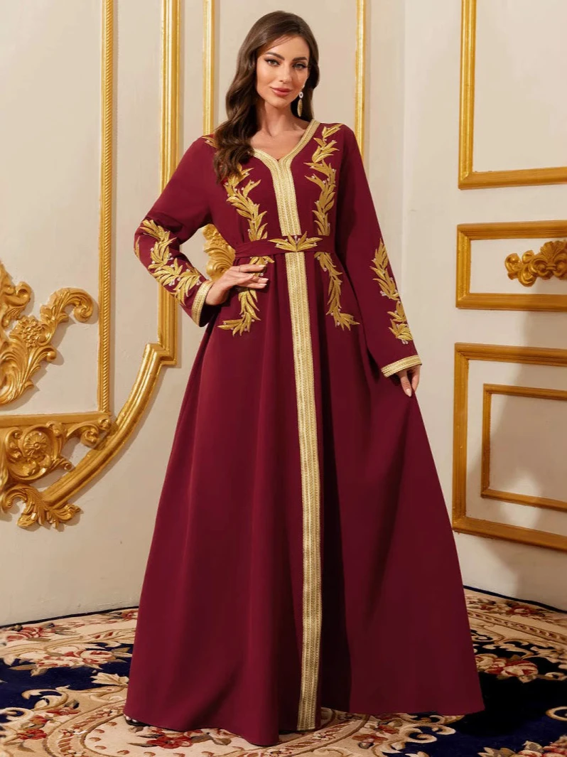 Muslim Women Dress V Neck Rama - огляд і ціна Embroidery Arabic