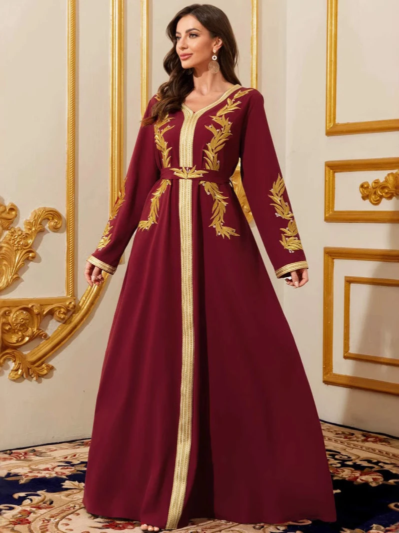 Muslim Women Dress V Neck Rama - огляд і ціна Embroidery Arabic