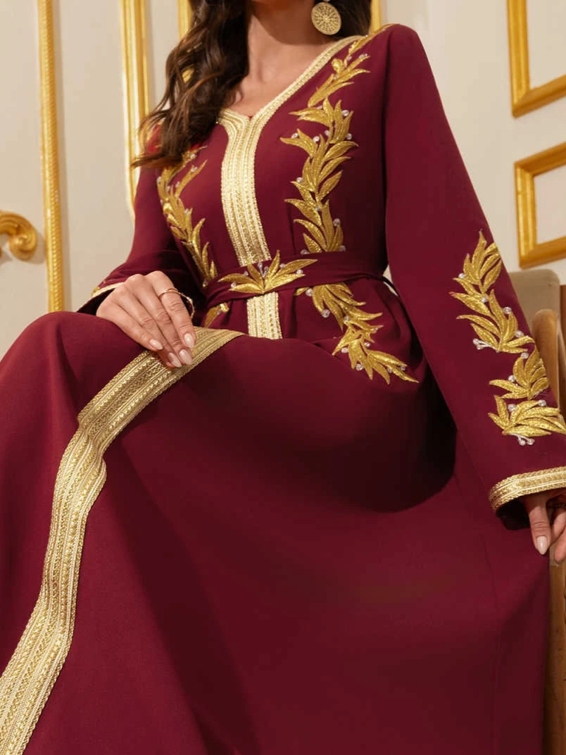 Muslim Women Dress V Neck Rama - огляд і ціна Embroidery Arabic