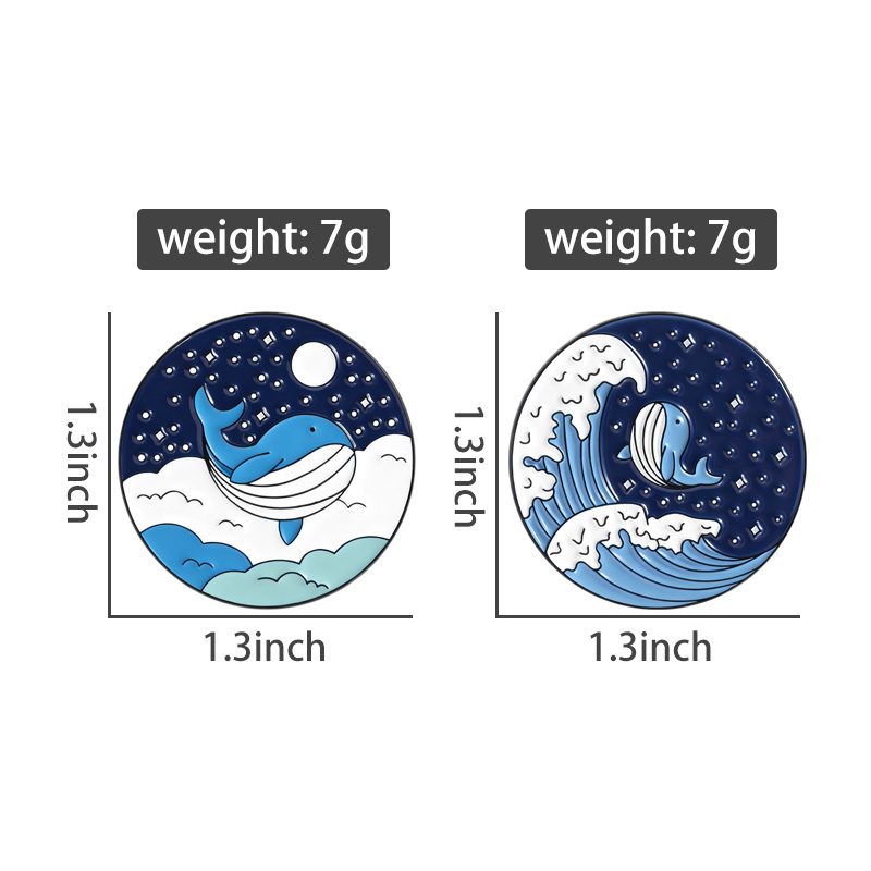 Ocean Whale Enamel Pins Sea Wa - огляд і ціна Embroidery Whale