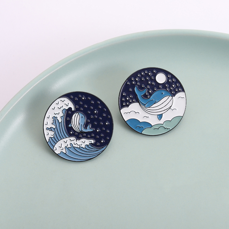 Ocean Whale Enamel Pins Sea Wa - огляд і ціна Embroidery Whale