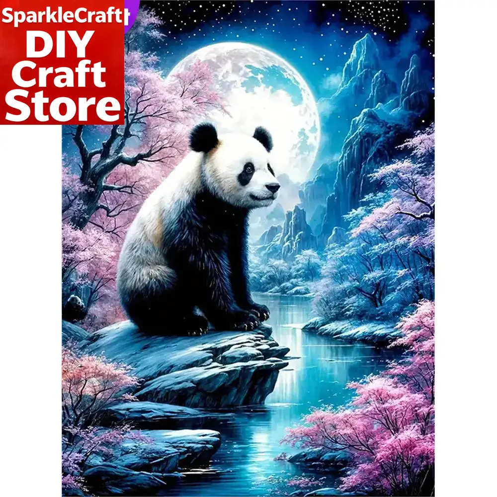1PC frameless   Panda Diamond  - огляд і ціна Embroidery Wall Art