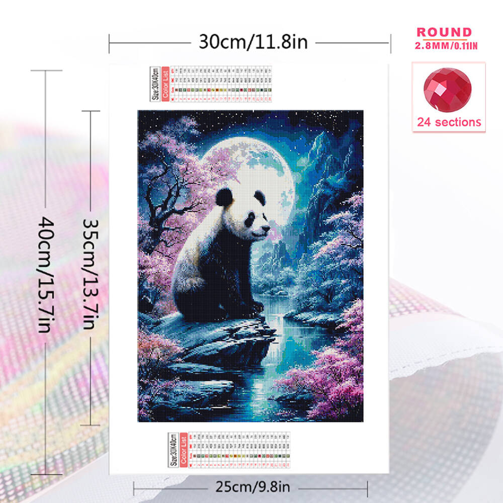 1PC frameless   Panda Diamond  - огляд і ціна Embroidery Wall Art
