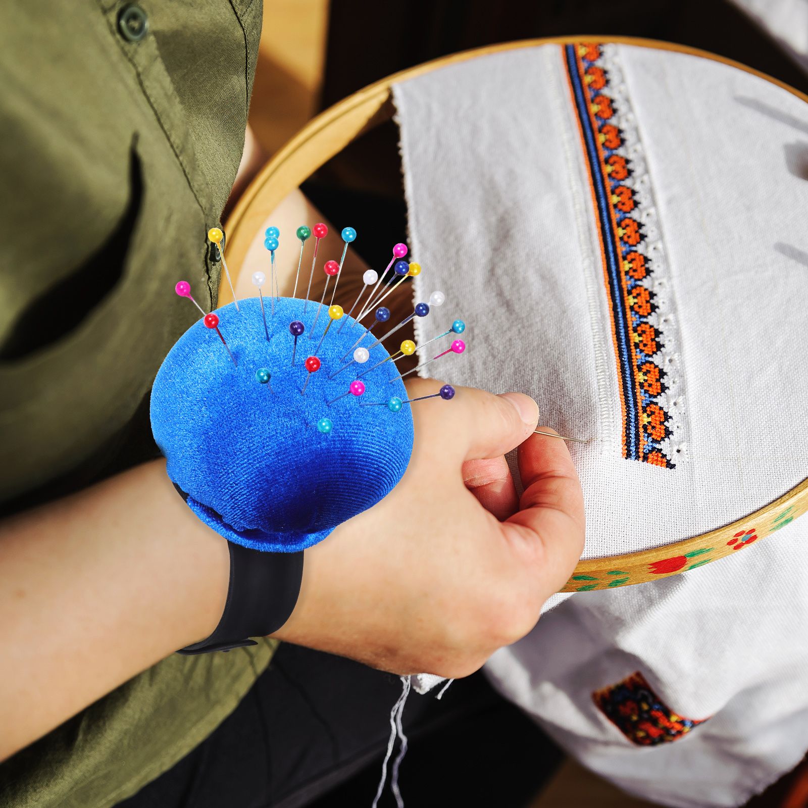 Wrist Pin Cushion Sewing Needl - огляд і ціна Embroidery Bracelet