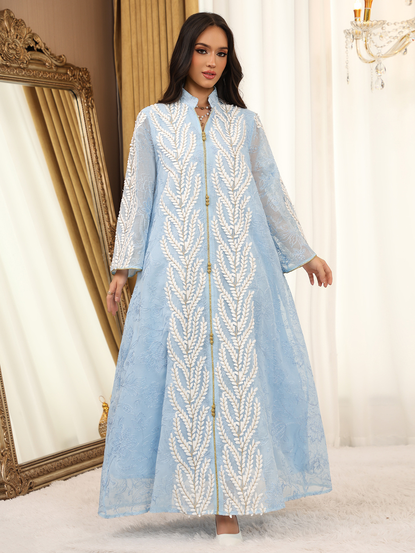 Eid Mesh Dress Women Abaya Par - огляд і ціна Embroidery Arabic