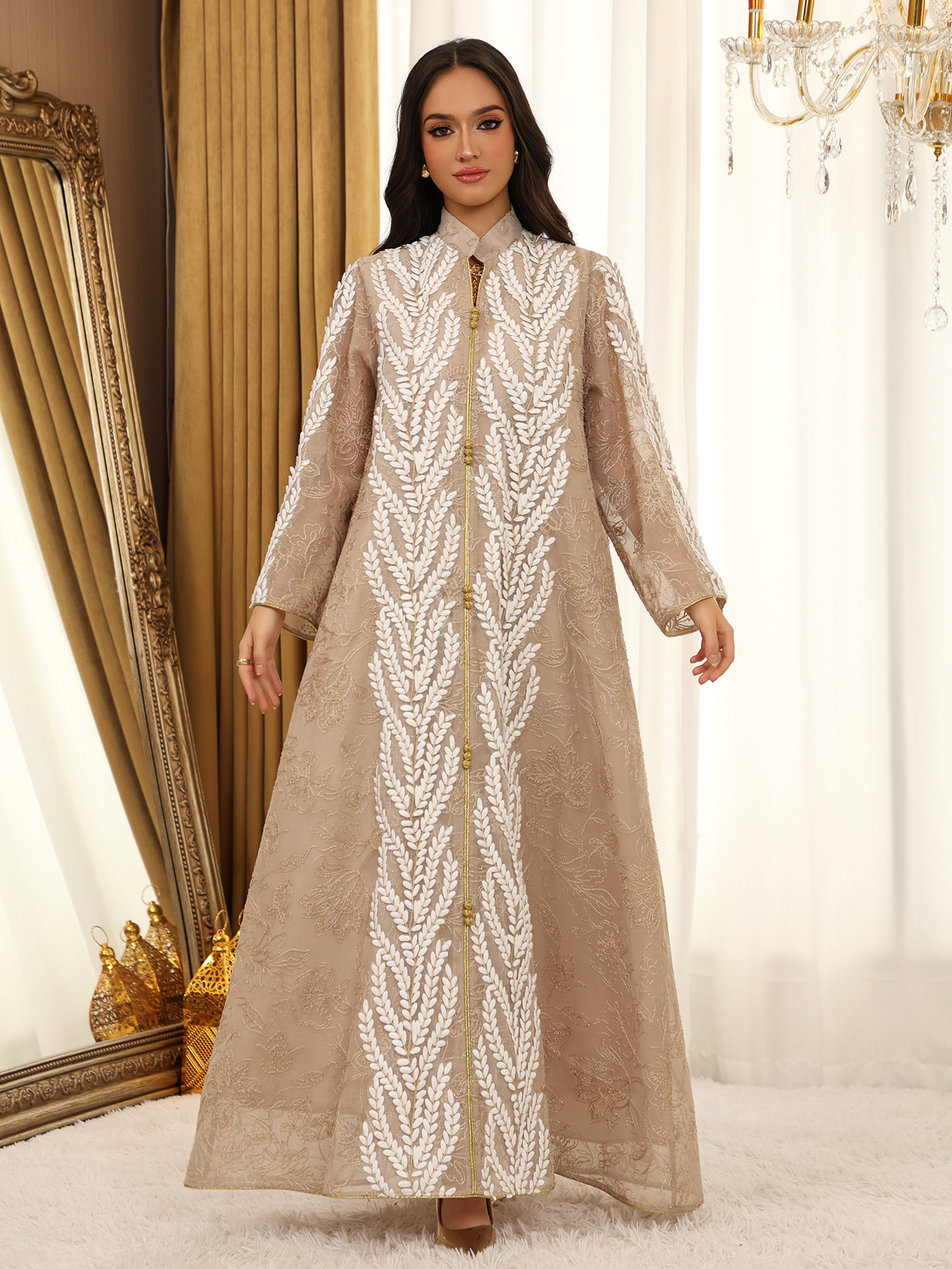Eid Mesh Dress Women Abaya Par - огляд і ціна Embroidery Arabic