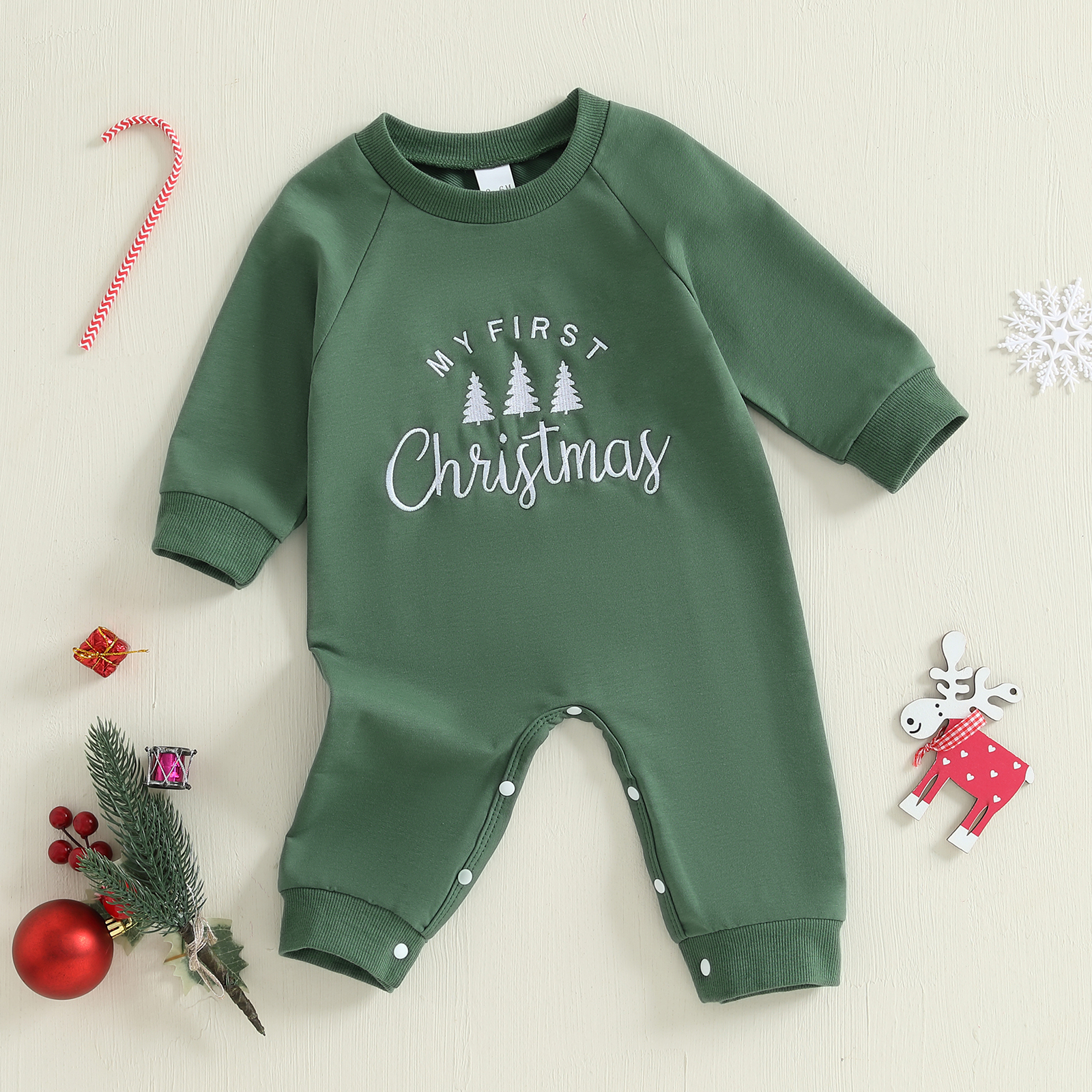 Baby Boy Christmas Romper Lett - огляд і ціна Embroidery Xmas Tree