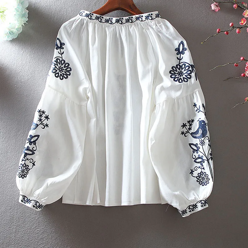 2026 Women's Retro Blouse Nati - огляд і ціна Embroidery On Shirt