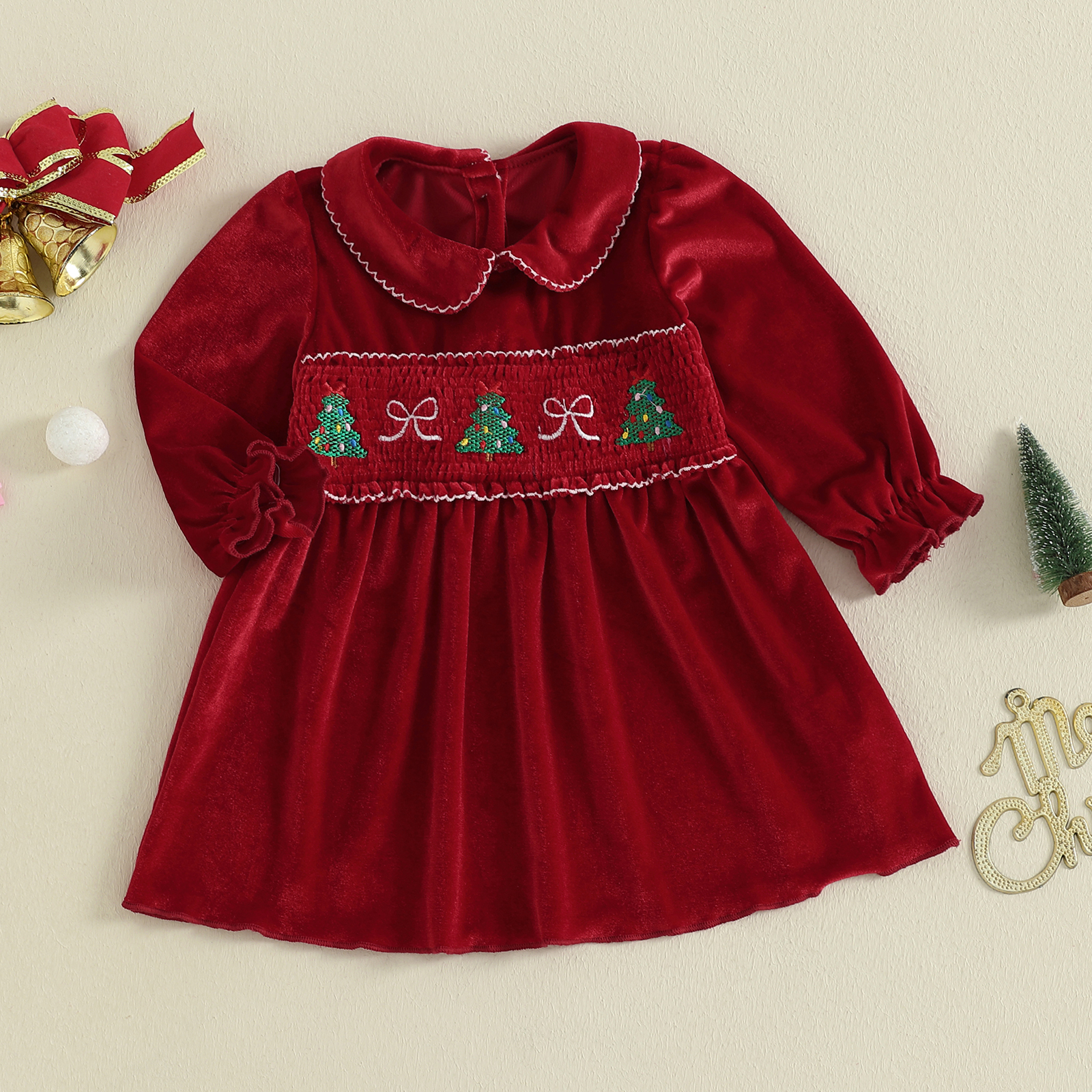 1-4Y Toddler Girl Christmas Ve - огляд і ціна Embroidery Xmas Tree