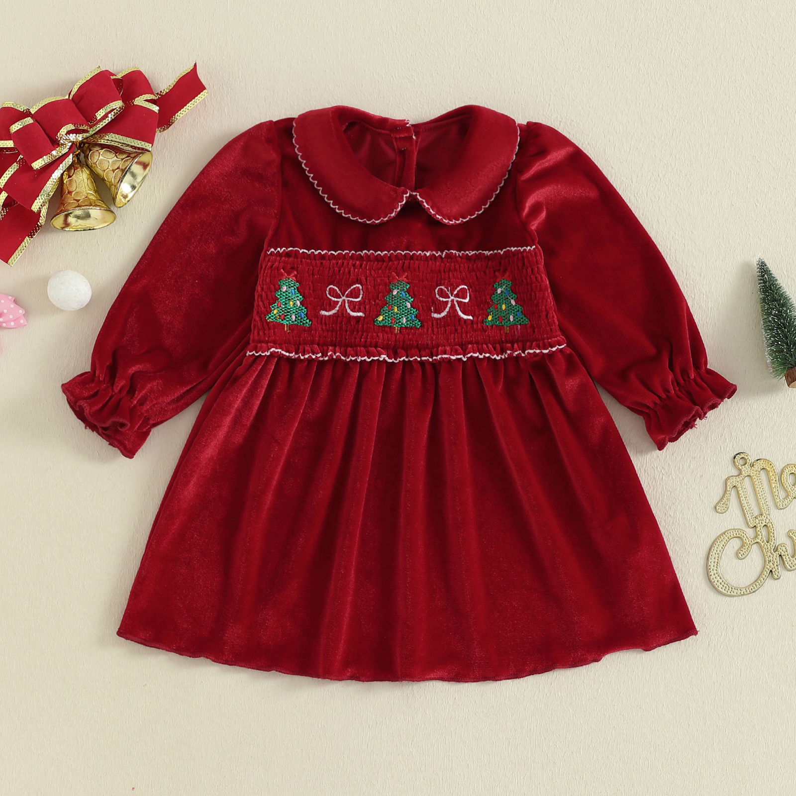 1-4Y Toddler Girl Christmas Ve - огляд і ціна Embroidery Xmas Tree