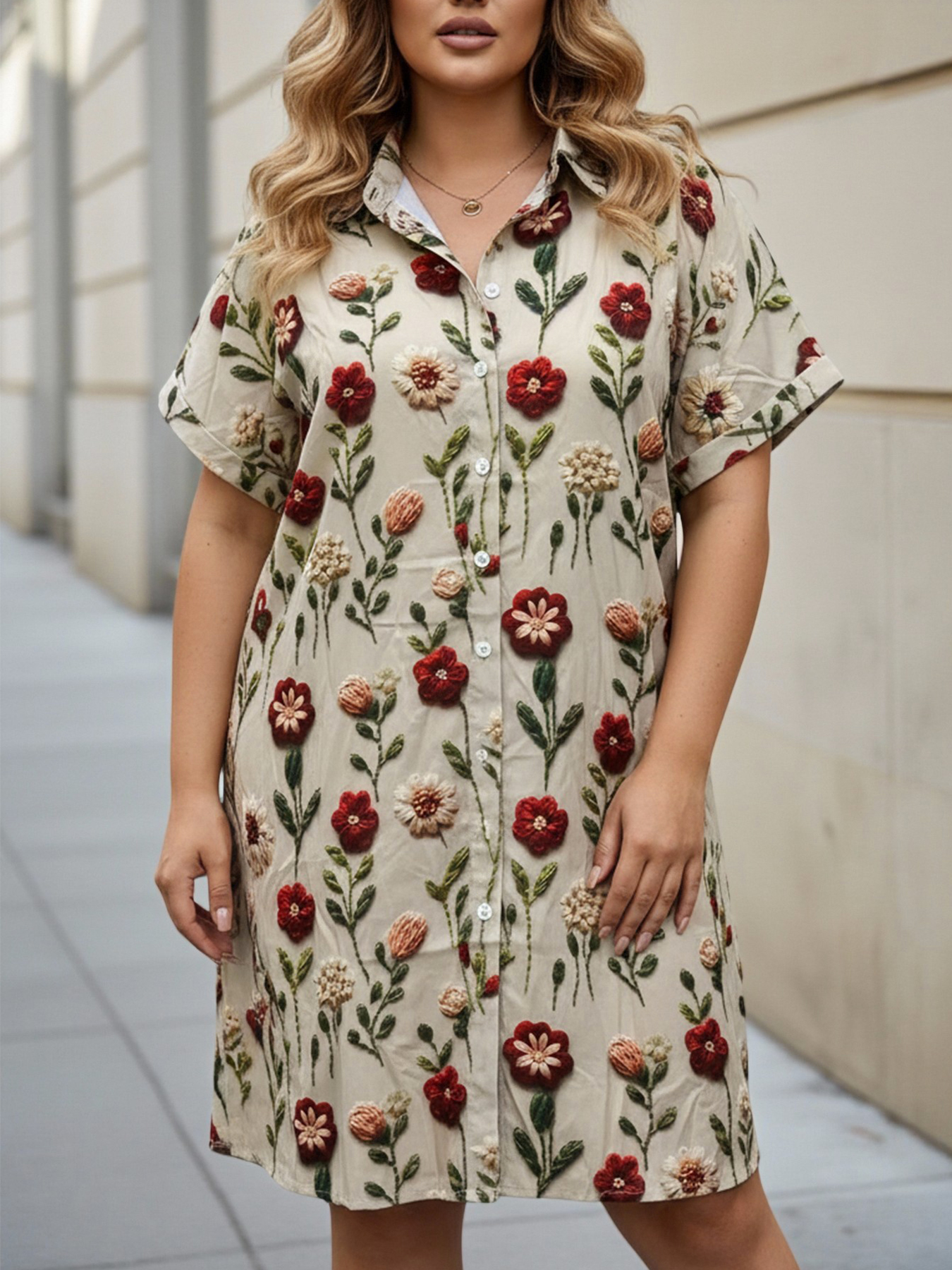 Plus Size Women's Longline Ove - огляд і ціна Embroidery On Shirt