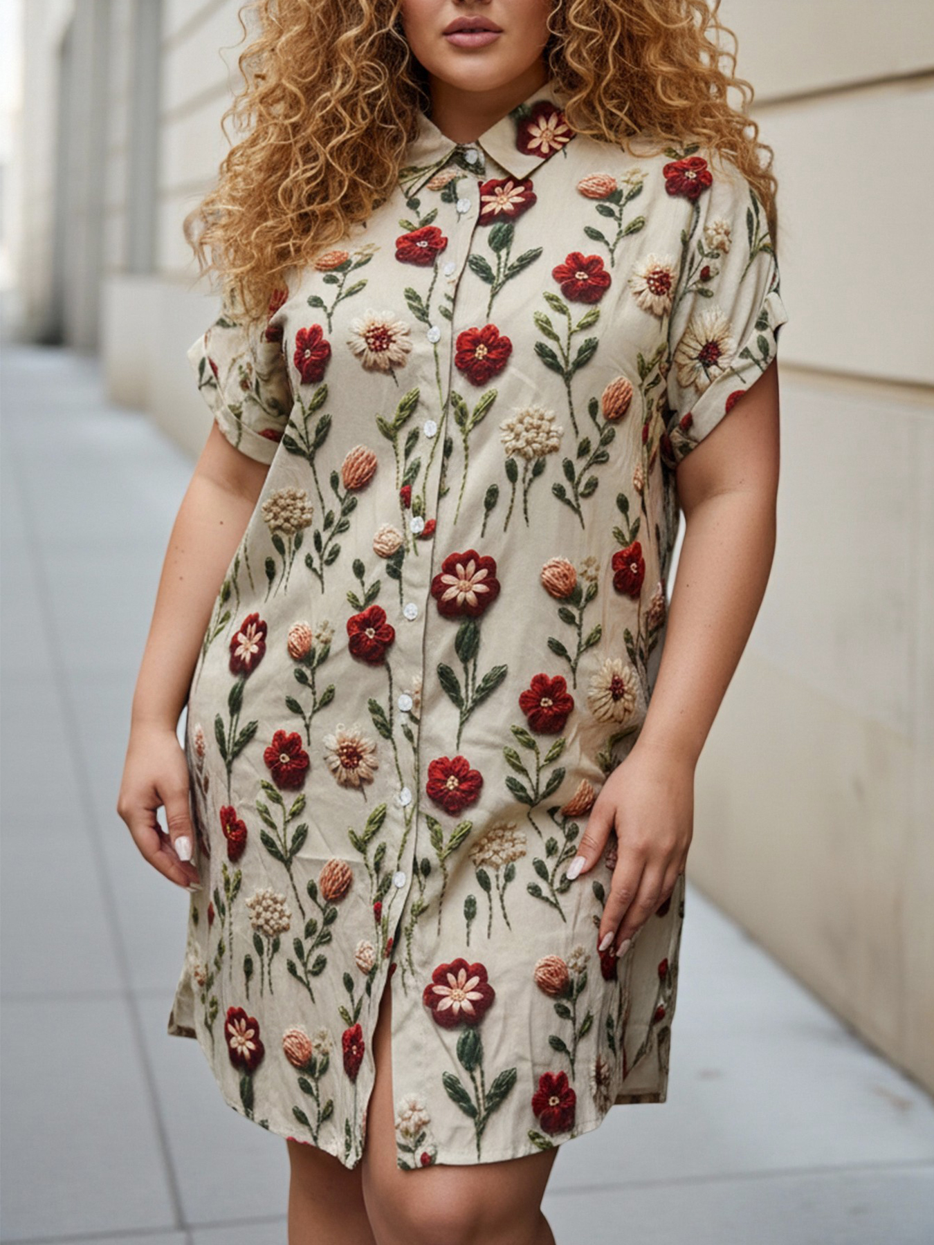Plus Size Women's Longline Ove - огляд і ціна Embroidery On Shirt