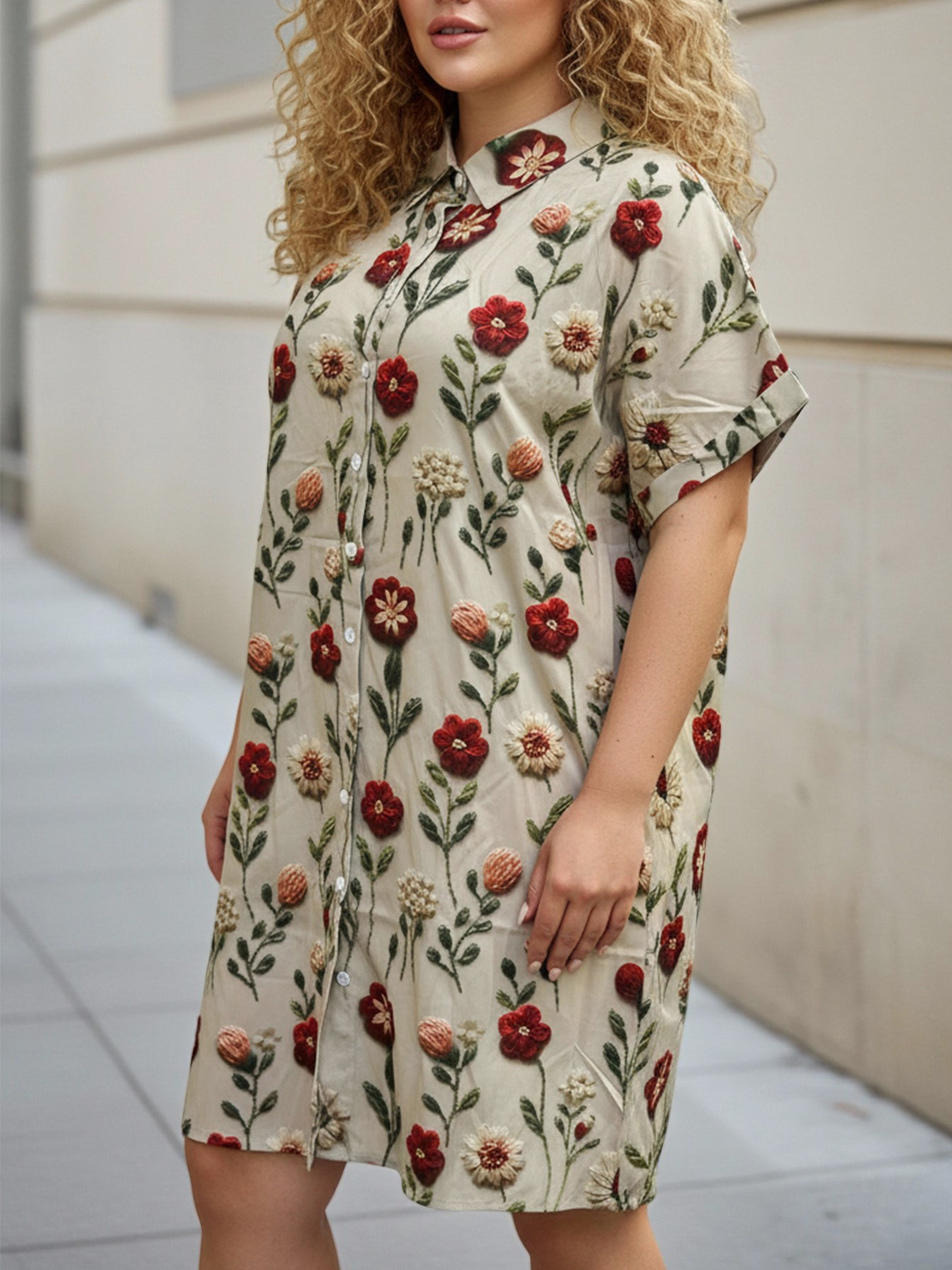 Plus Size Women's Longline Ove - огляд і ціна Embroidery On Shirt