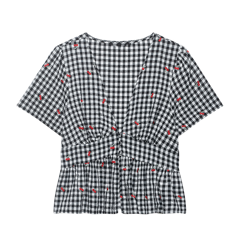 Women's Plaid Embroidered Top  - огляд і ціна Embroidery On Shirt