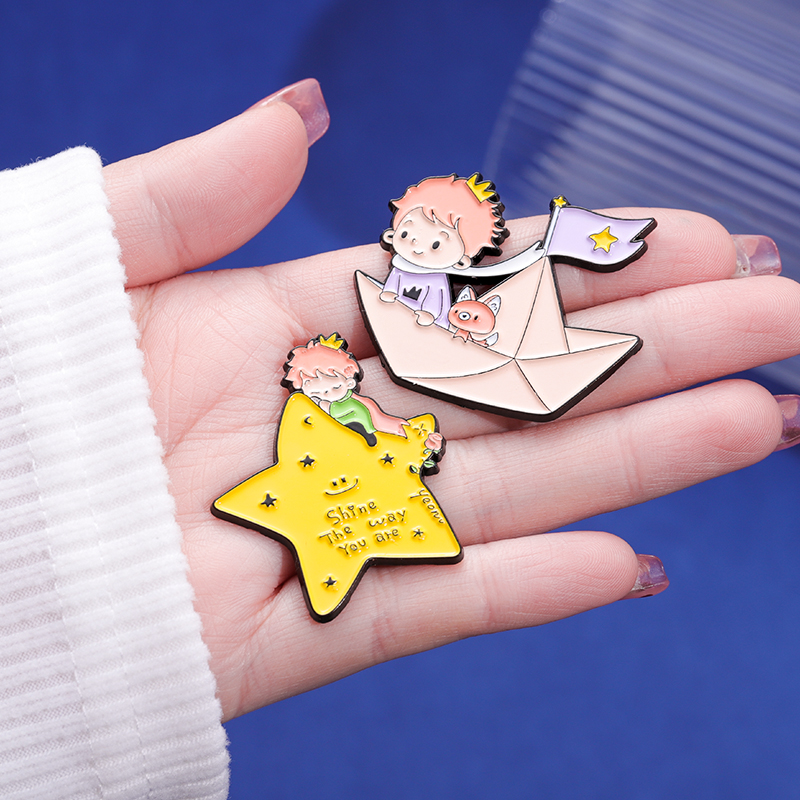 Cartoon Boy Fox Rose Enamel Pi - огляд і ціна Embroidery Whale